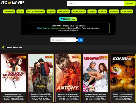 Vegamovies – Watch Bollywood & South Indian Hindi。